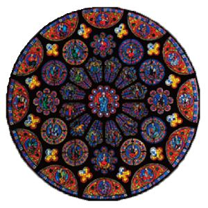 ステンドグラスシール シャルトル大聖堂バラ窓